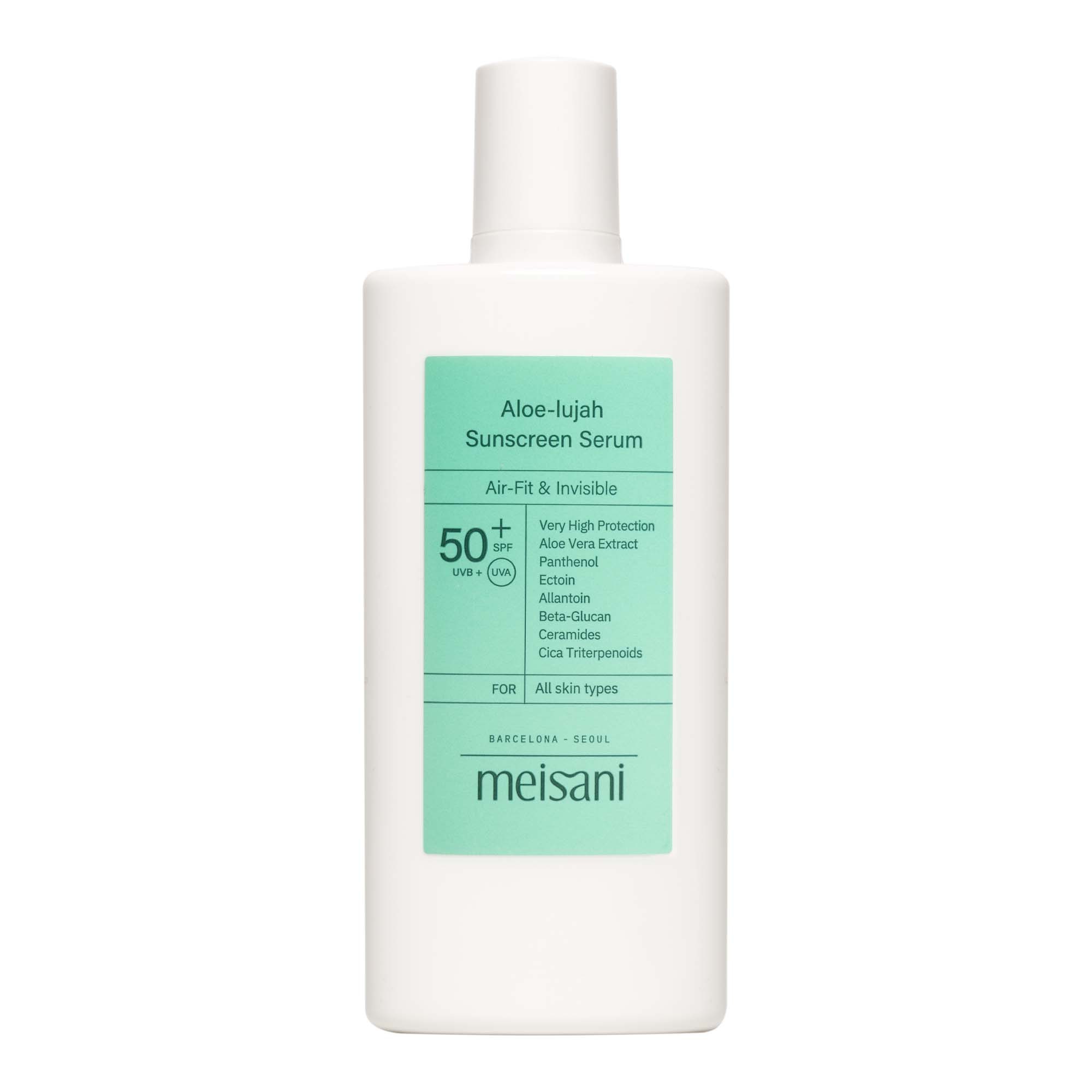 Meisani - ALOE-LUJAH SUNSCREEN SERUM SPF50+ (50ml) – Protector solar sérum ligero ideal para piel sensible