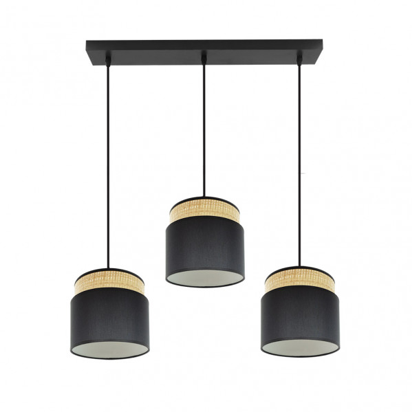 FABRILAMP  Lampara Lineal Modelo Kandy 3 Luces Natural/negro