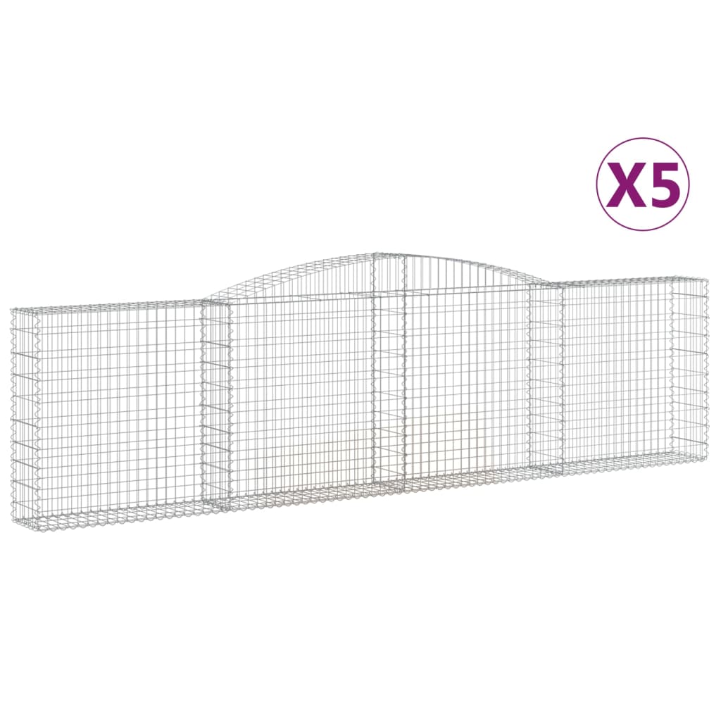 Vidaxl Cestas de Gaviones Hierro Arco 5 Uds 400x30x40/60cm