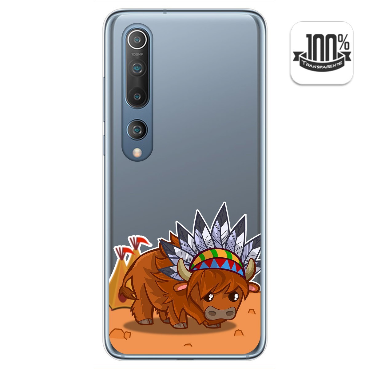 Tumundosmartphone Funda Gel Transparente para Xiaomi Mi 10 / Mi 10 Pro diseño Bufalo Dibujos