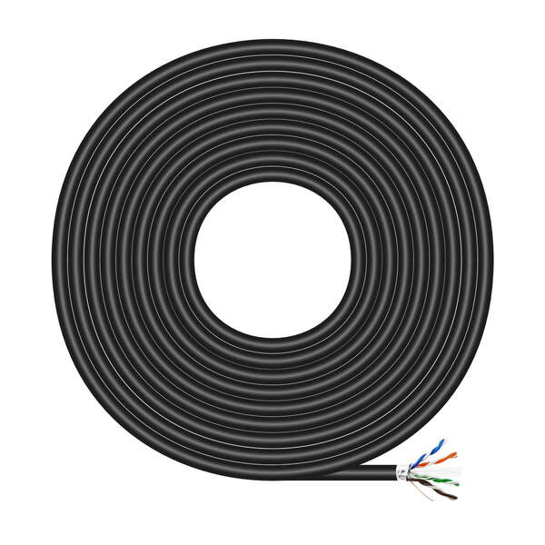 Aisens cable de red exterior impermeable rj45 cat.6 ftp rigido awg24 - 100m - color negro