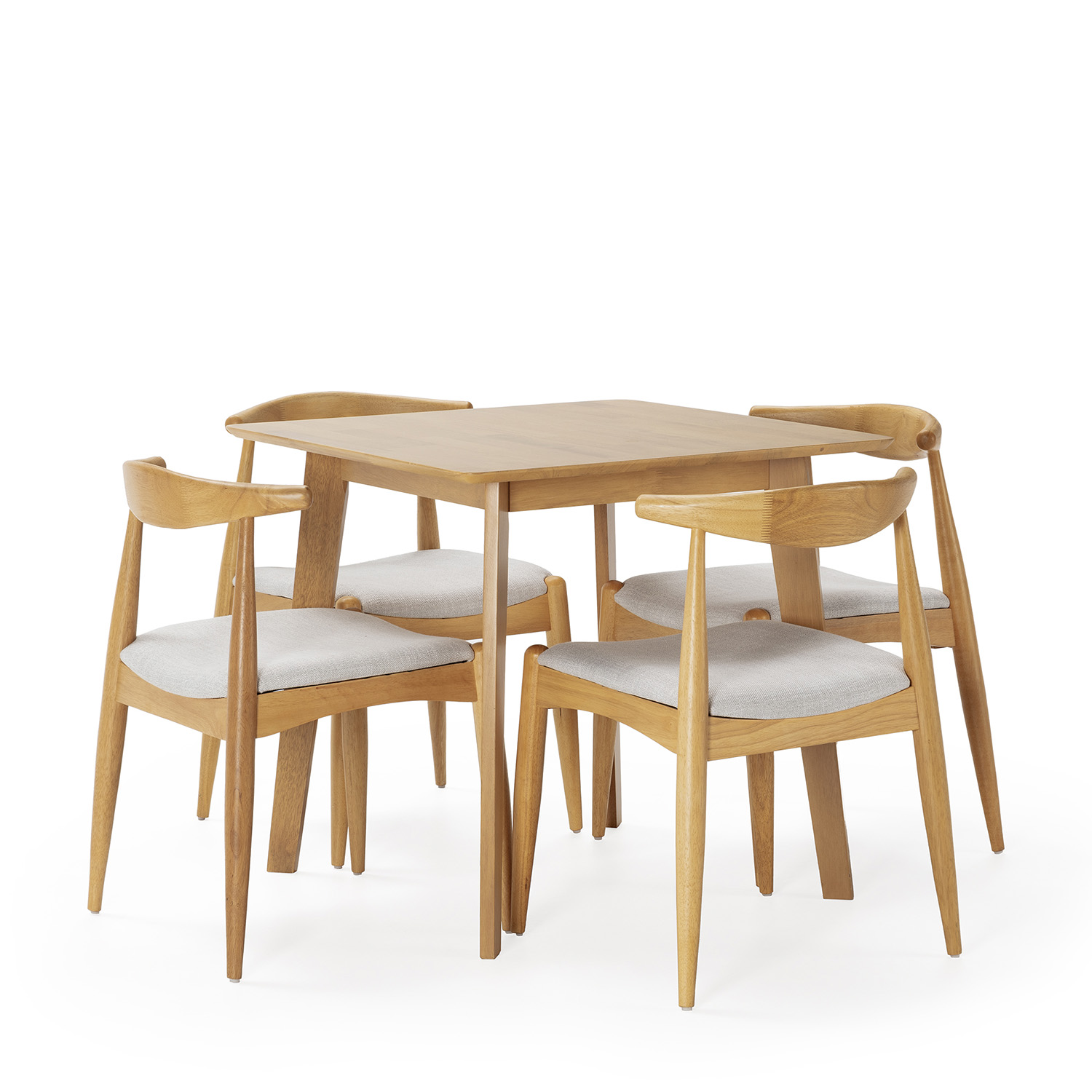 VS Venta-Stock Juego de mesa 80x80 cm y 4 sillas de comedor Corzo