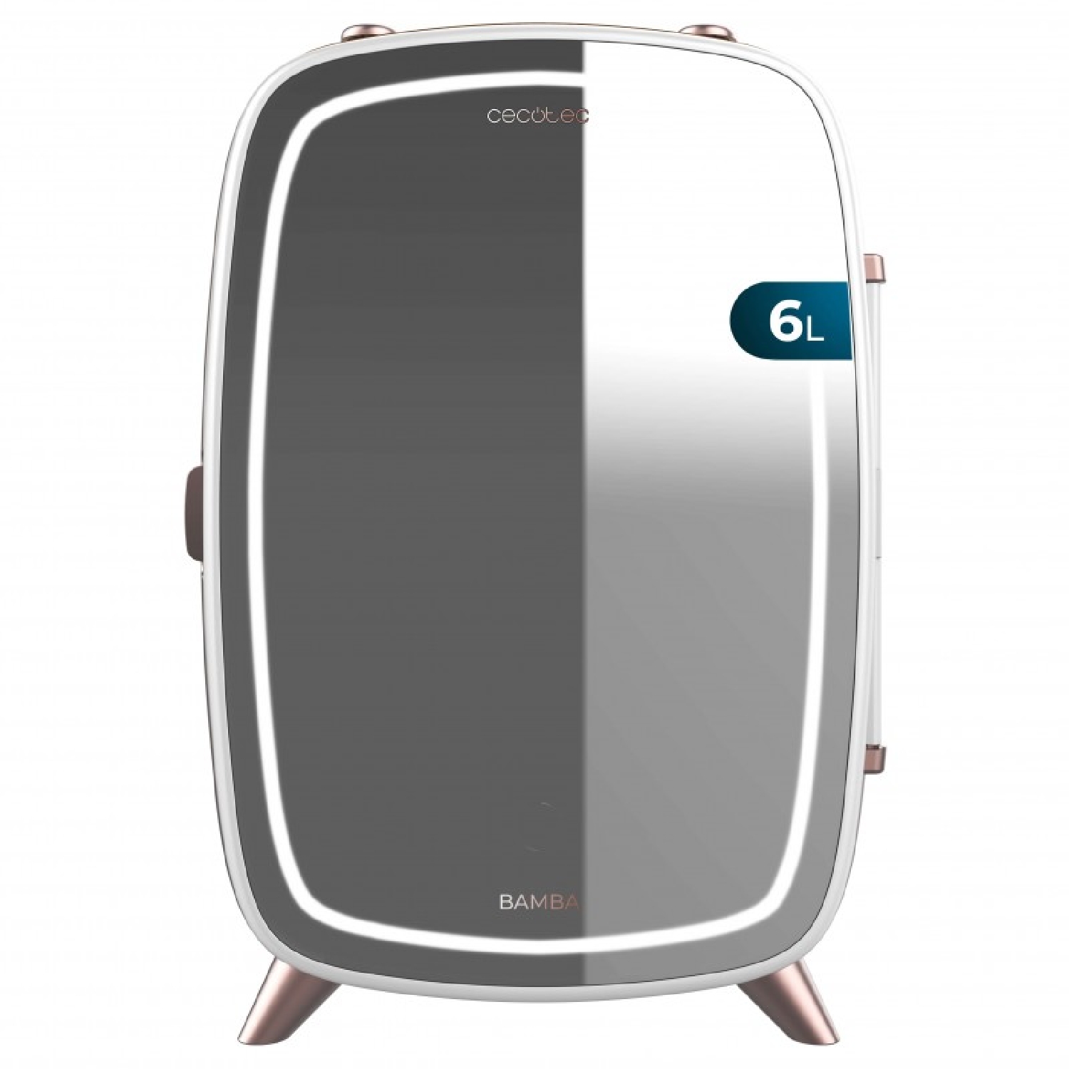Cecotec Nevera Pequeña de Cosméticos 6L Bamba CoolingBeauty 6000 Mirror. Mini Frigorífico con Puerta con Espejo Exterior