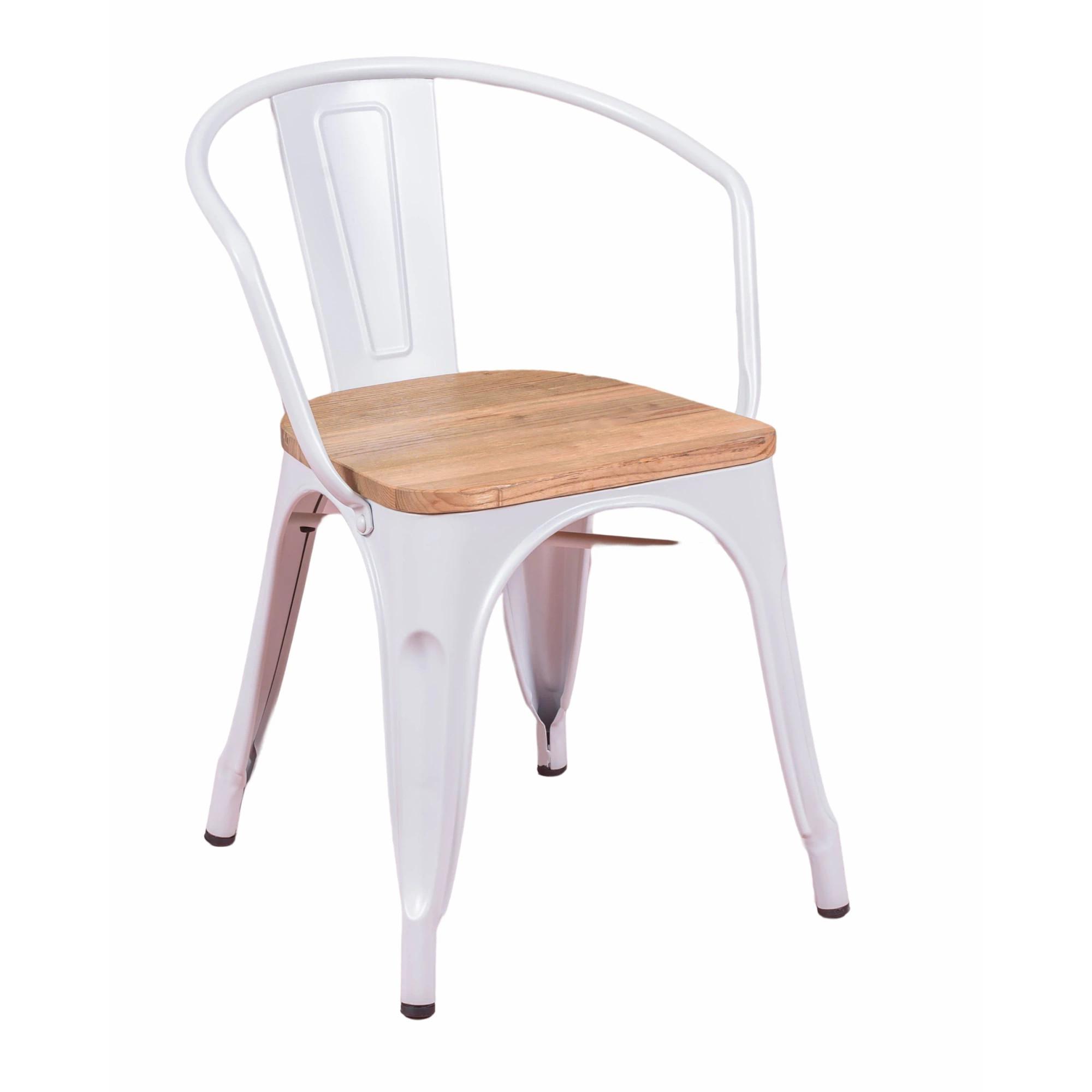 Nest Dream - Silla industrial con brazos y asiento de madera de olmo - Bistro