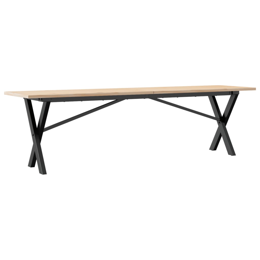 Vidaxl Mesa de Centro Marco X Madera Maciza Pino y Hierro 160x40x45 Cm Mesita de Salón