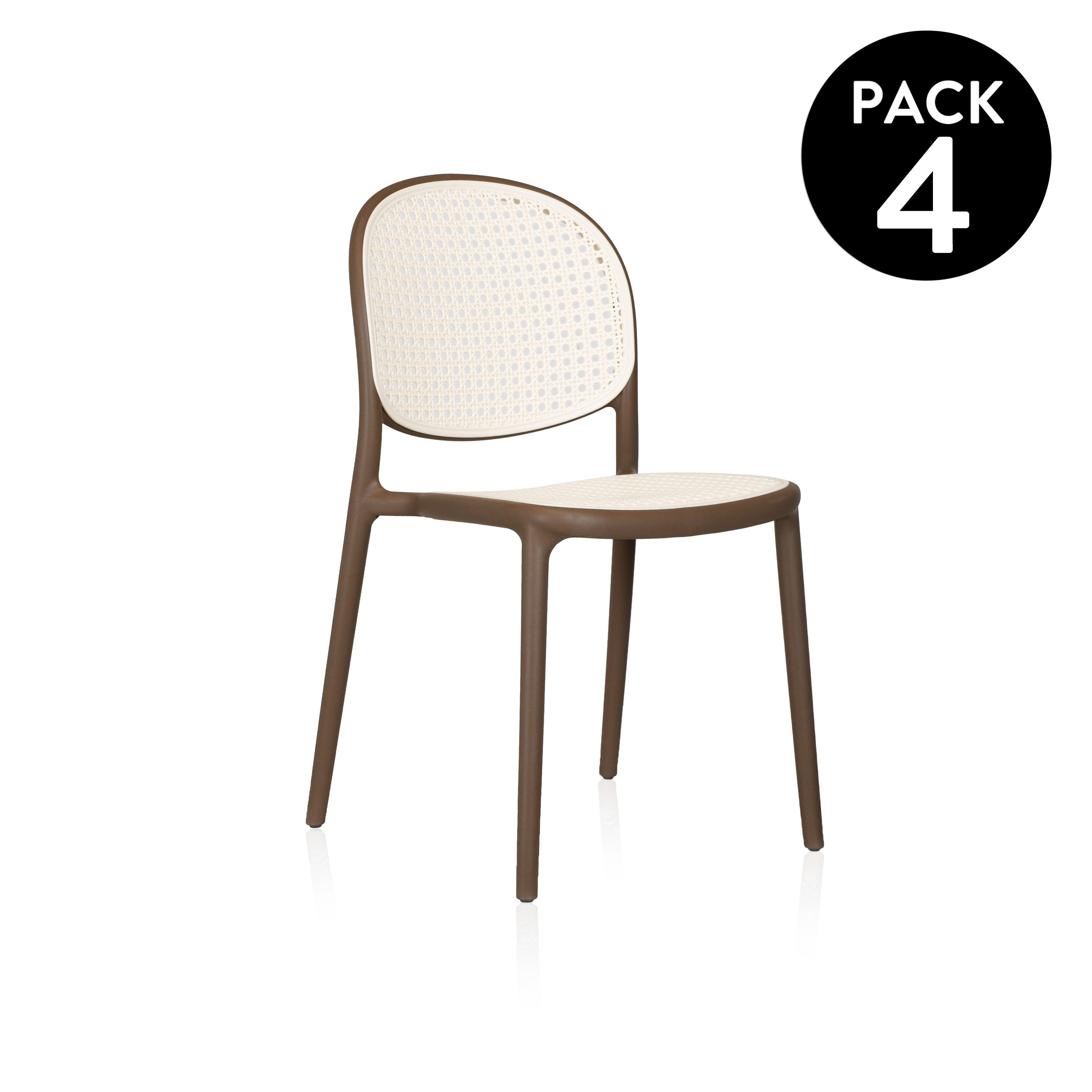 duehome - Pack 4 sillas de exterior Klux