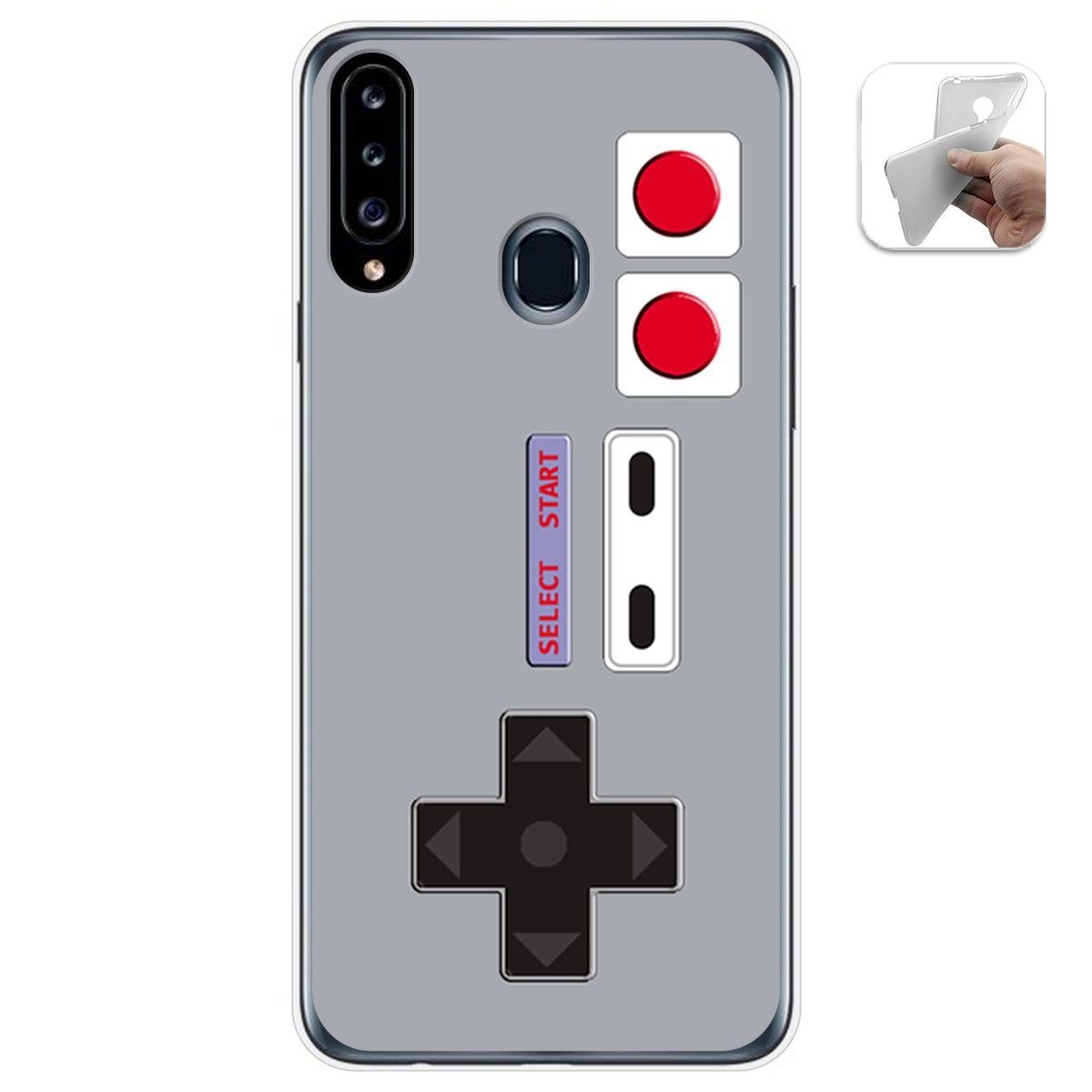 Tumundosmartphone Funda Gel Tpu para Samsung Galaxy A20s diseño Consola Dibujos