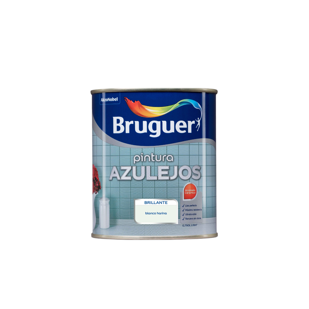 BRUGUER-Esmalte para Azulejos de Cocinas y Baños Blanco Harina 750 ml