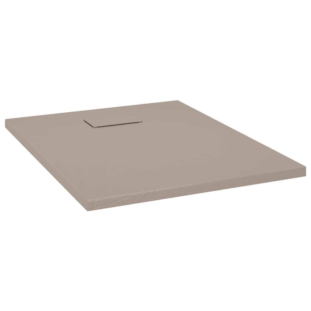 vidaXL Plato Ducha Resina Pizarra Extraplano Antideslizante 90x70 cm Color Gris,  Marrón,  Blanco y mas