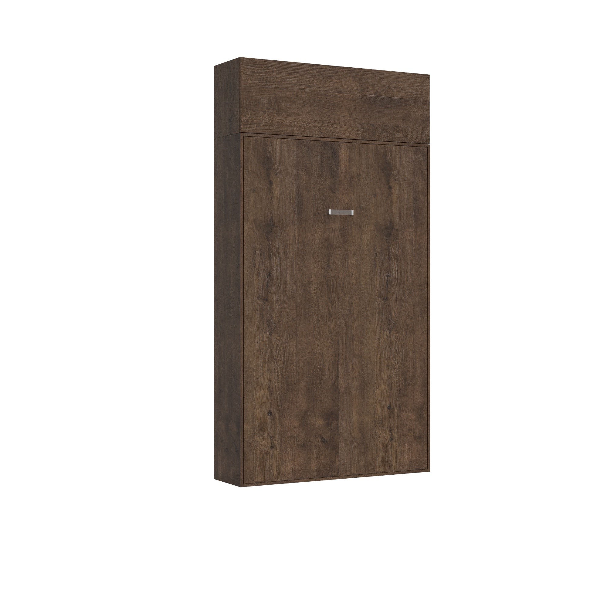Cama 120 Kentaro Noce con mueble de pared vasistas - Itamoby
