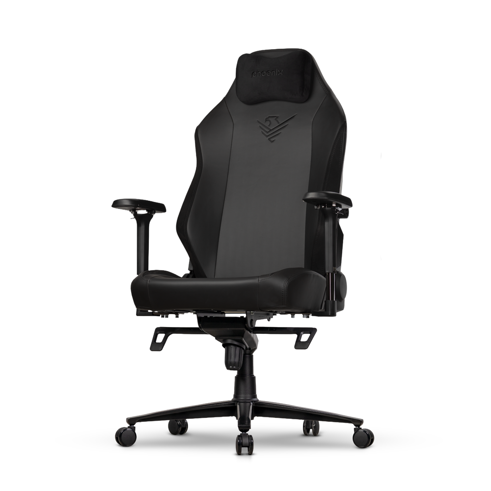 Phoenix - Silla gaming PHMRE-C-BK-R con respaldo ergonómico, tapizado Napa Prime Hybrid resistente y soporte cervical Omni-Cool magnético para adultos