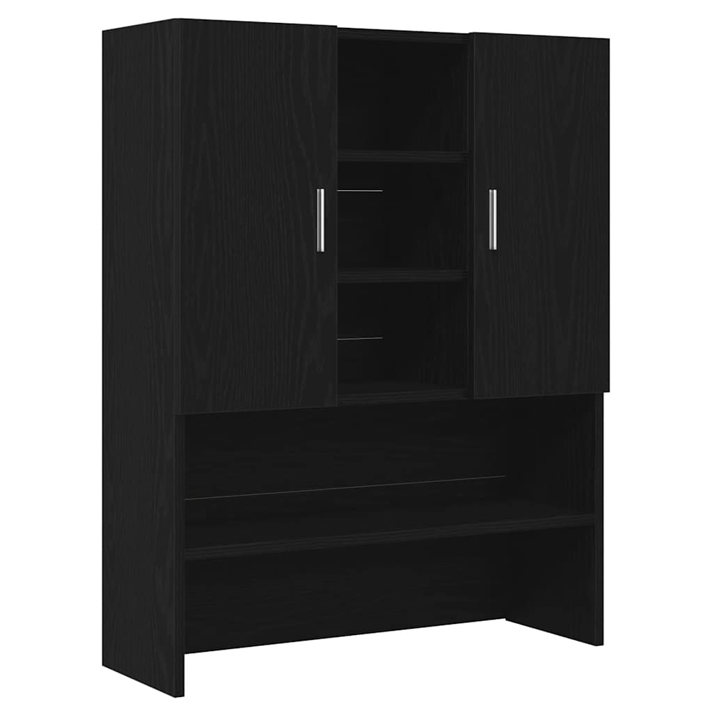 vidaXL Armario de lavadora madera envejecida 70,5x25,5x90 cm en color Madera antigua/Roble artisan/Roble negro | almacenamiento funcional diseño moderno para baño dormitorio sala