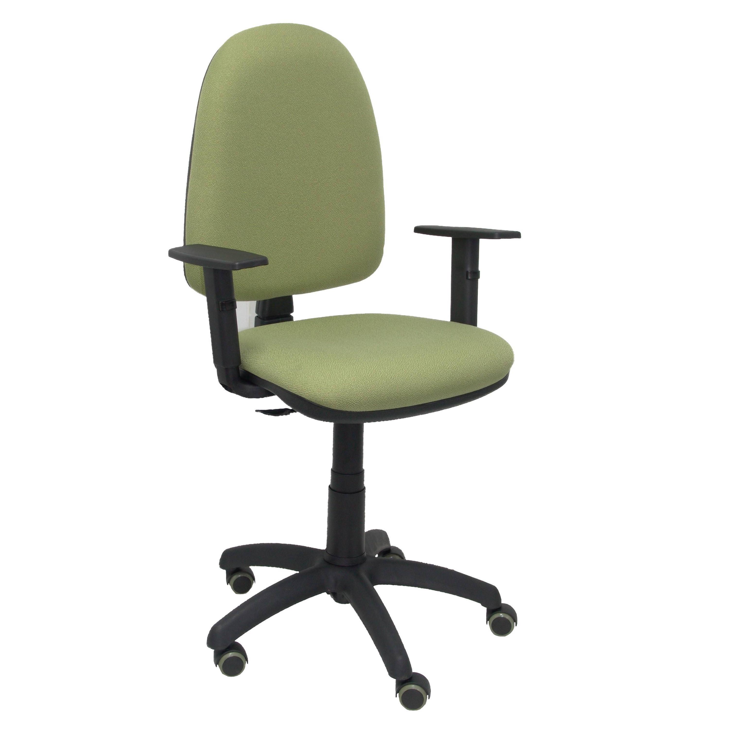 Silla de Oficina Ergonómica Piqueras Y Crespo BALI Verde Oliva con Brazos Regulables y Ruedas de Parqué