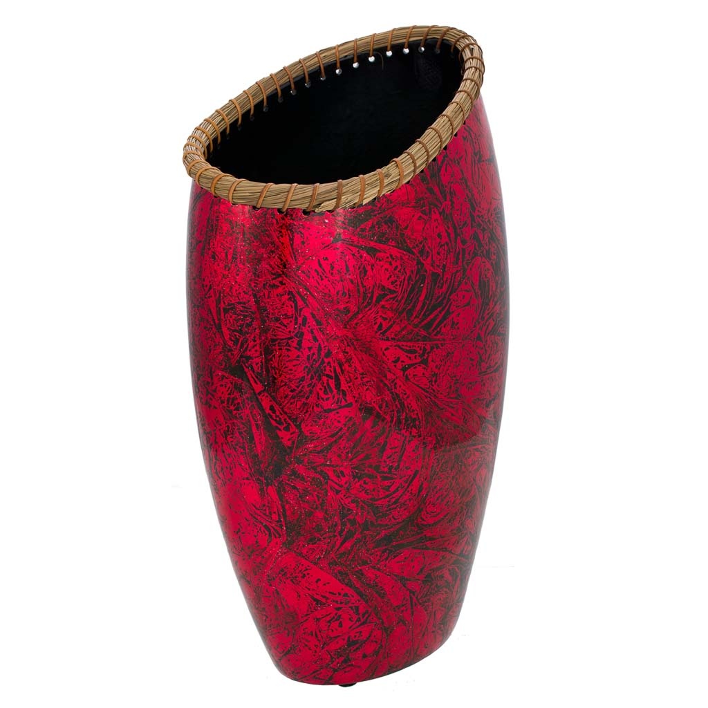 WANDERLUST DECO Jarrón de cerámica rojo 28x17,5x48h cm