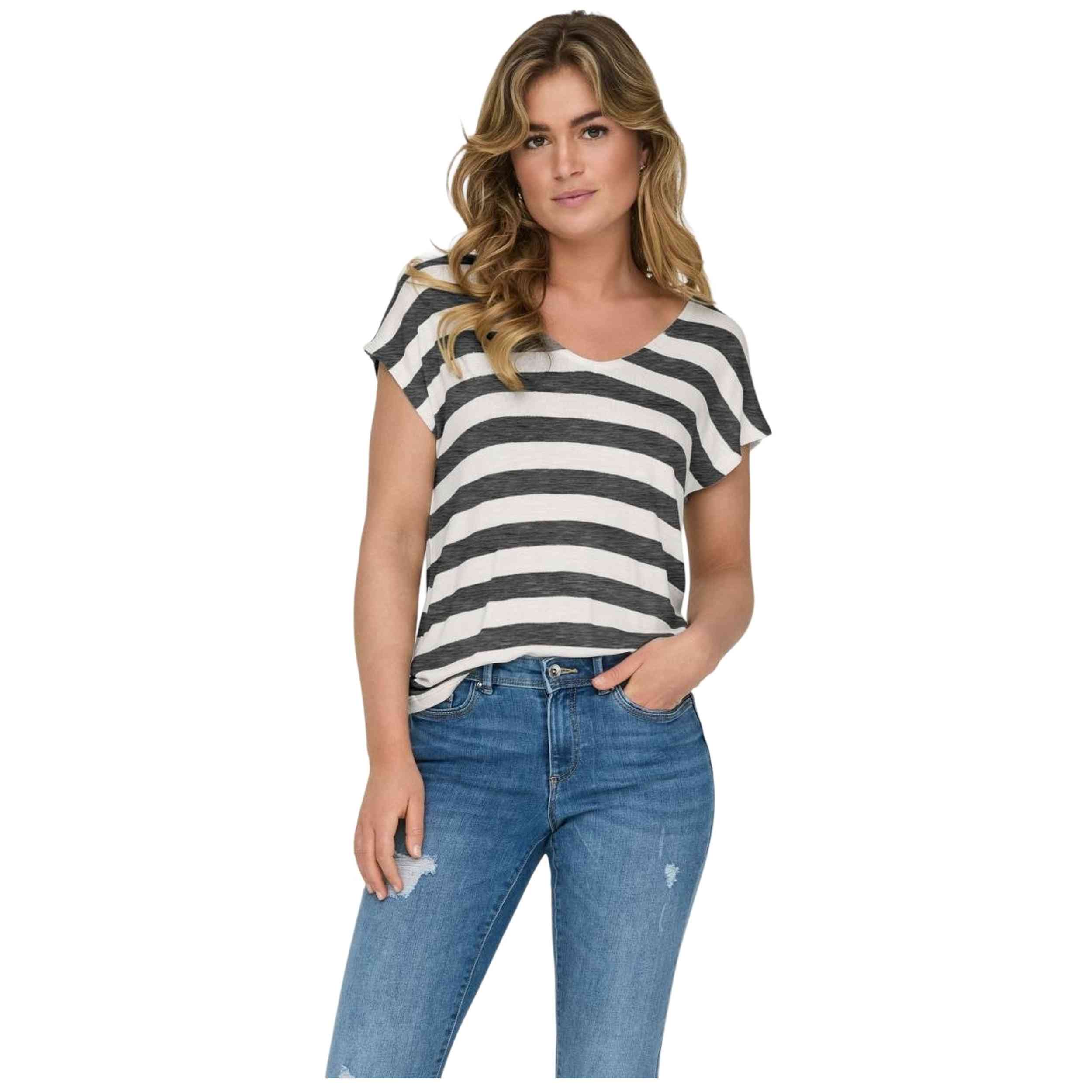 Camiseta Only Onllira Life Ss V-Neck Top Jrs Noos