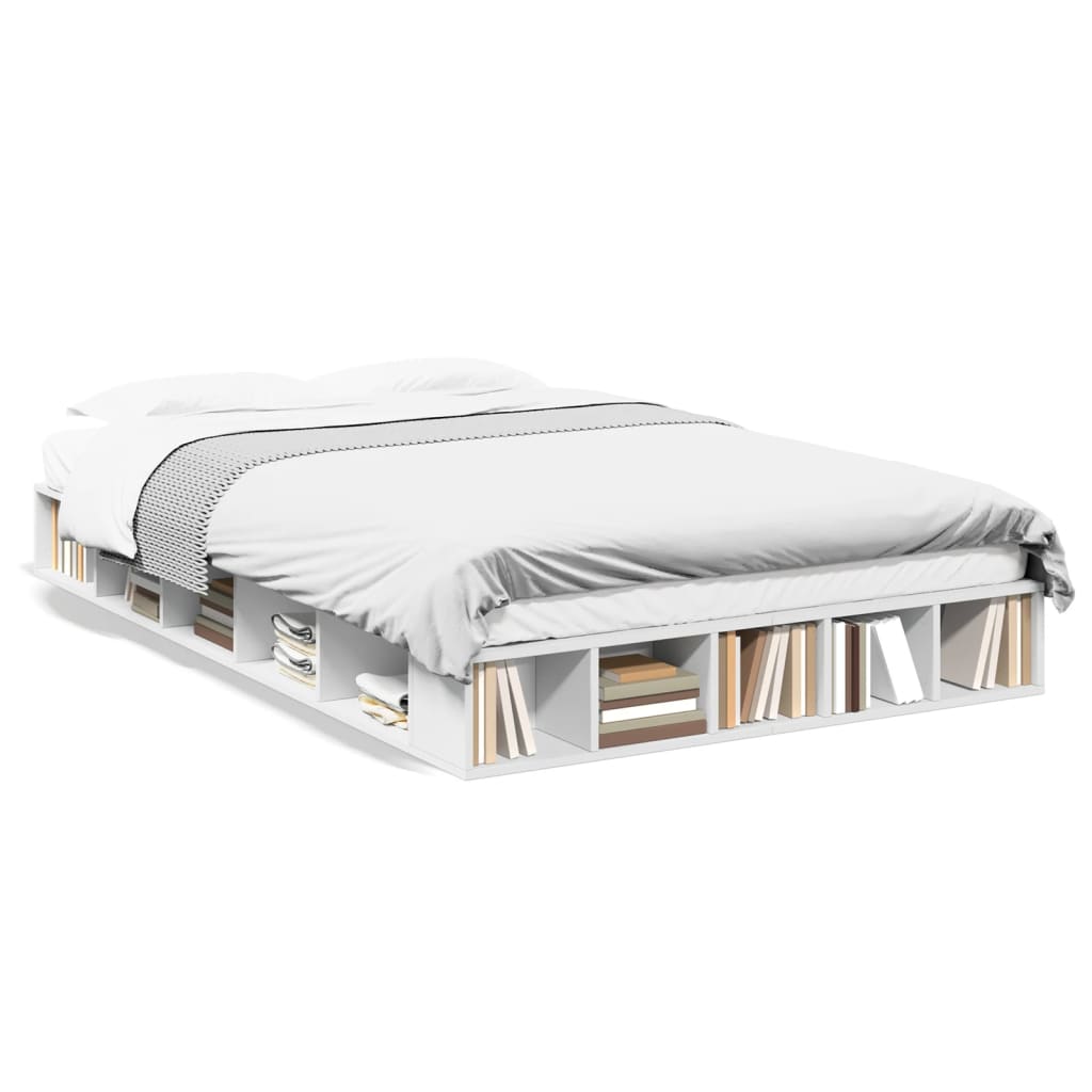 vidaXL Estructura de cama madera de ingeniería blanca 120x200 cm