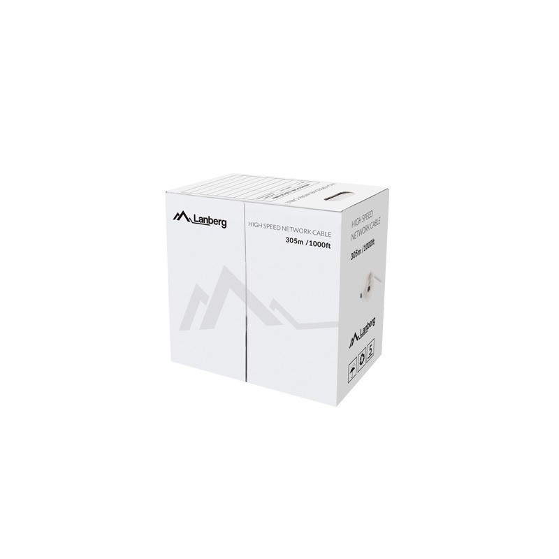 Lanberg - LCU6-12CU-0305-S cable de red Gris 305 m Cat6 U/UTP (UTP) LCU6-12CU-0305-S