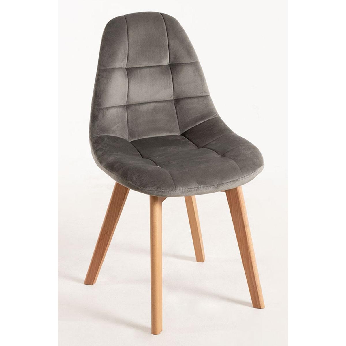 Regalos Miguel - Packs Sillas Comedor - Pack 2 Sillas Kelen Terciopelo - Gris claro
