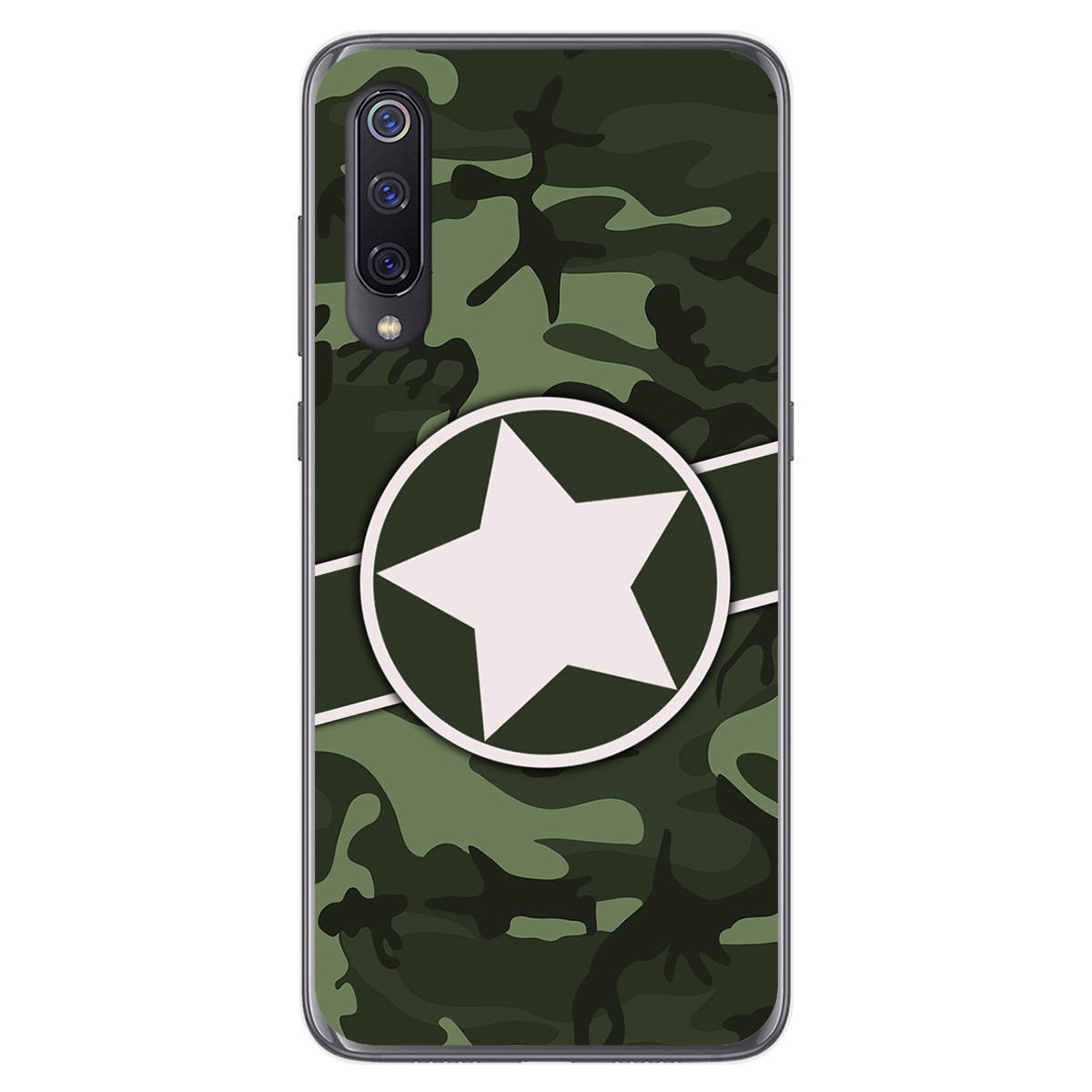Tumundosmartphone Funda Gel Tpu para Xiaomi Mi 9 diseño Camuflaje 01 Dibujos