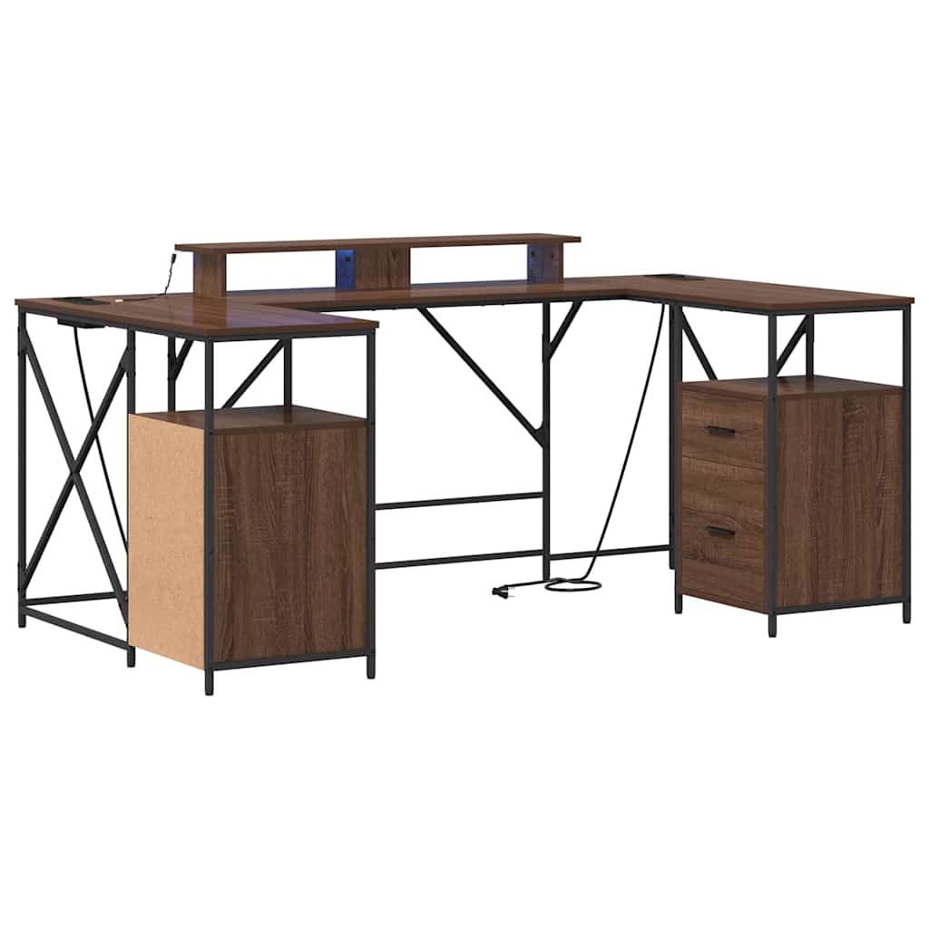 vidaXL Escritorio con cajón Roble Marrón 182 x 101 x 87,5 cm