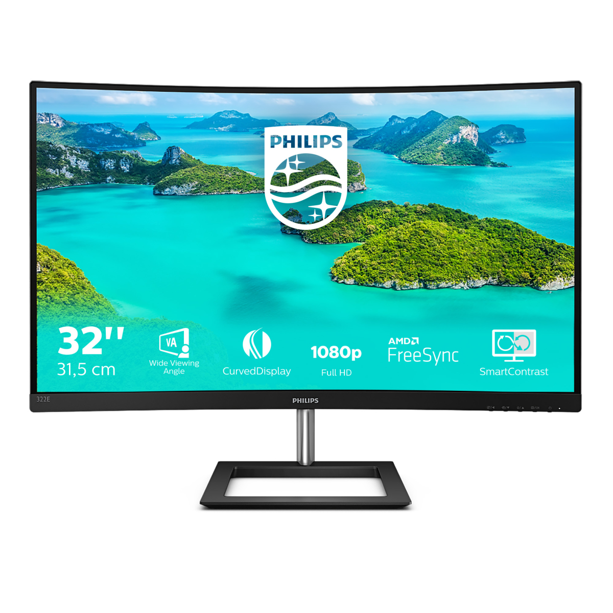 Philips E Line 322E1C/00 - 31.5" Full HD - LCD - Negro - 75Hz