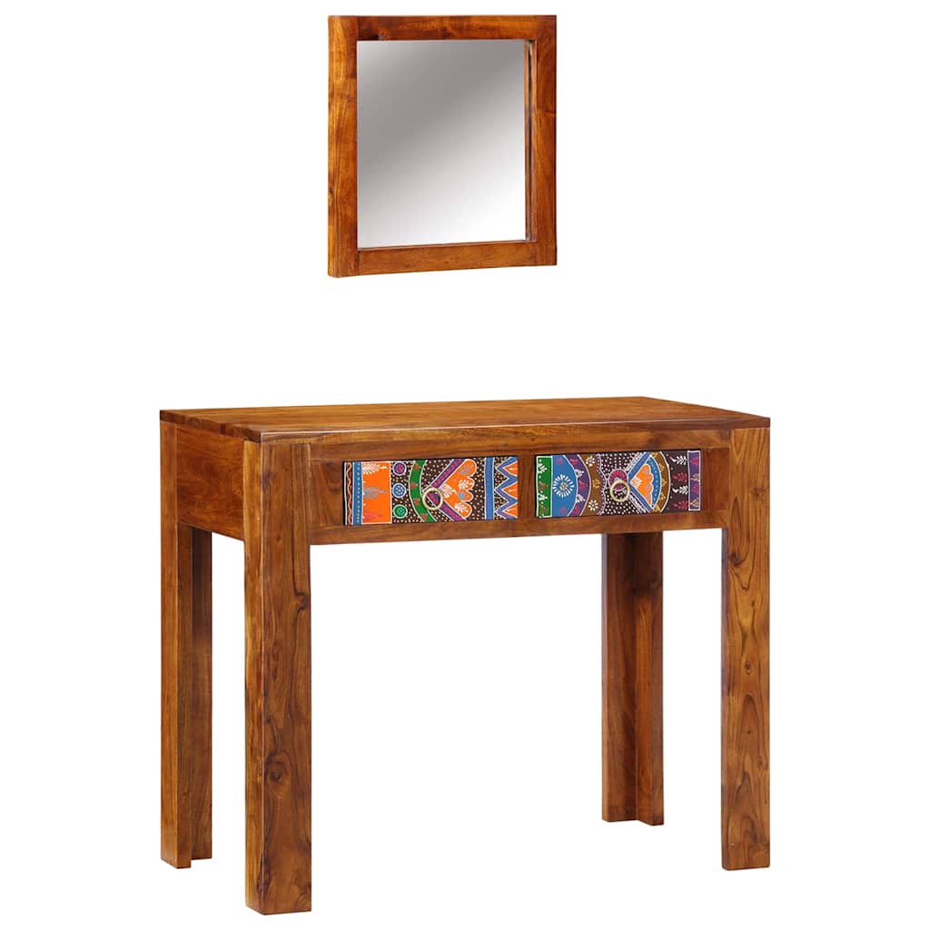 vidaXL Mesa Tocador Marrón 90 x 45 x 75 cm Madera de Acacia Sólida