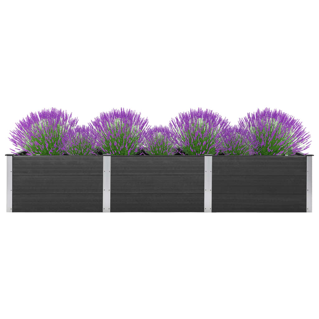 vidaXL Arriate de jardín WPC gris  Dimensiones 200 x 50 x 54 cm,  200 x 50 x 91 cm,  200 x 100 x 54 cm y mas