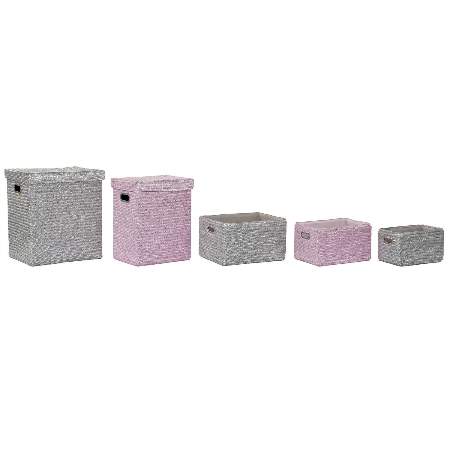 CESTA SET 5 PP 44X36X50 ROSA DC192332 - EL MEJOR COMPLEMENTO PARA TU HOGAR FIJALO
