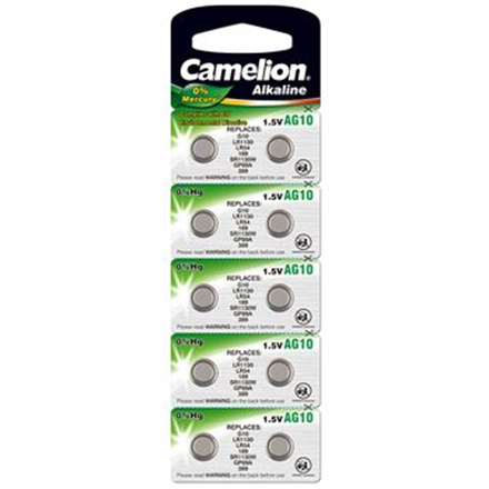 Camelion | AG10/LR54/LR1130/389 | Pila de botón alcalina | 10 uds.