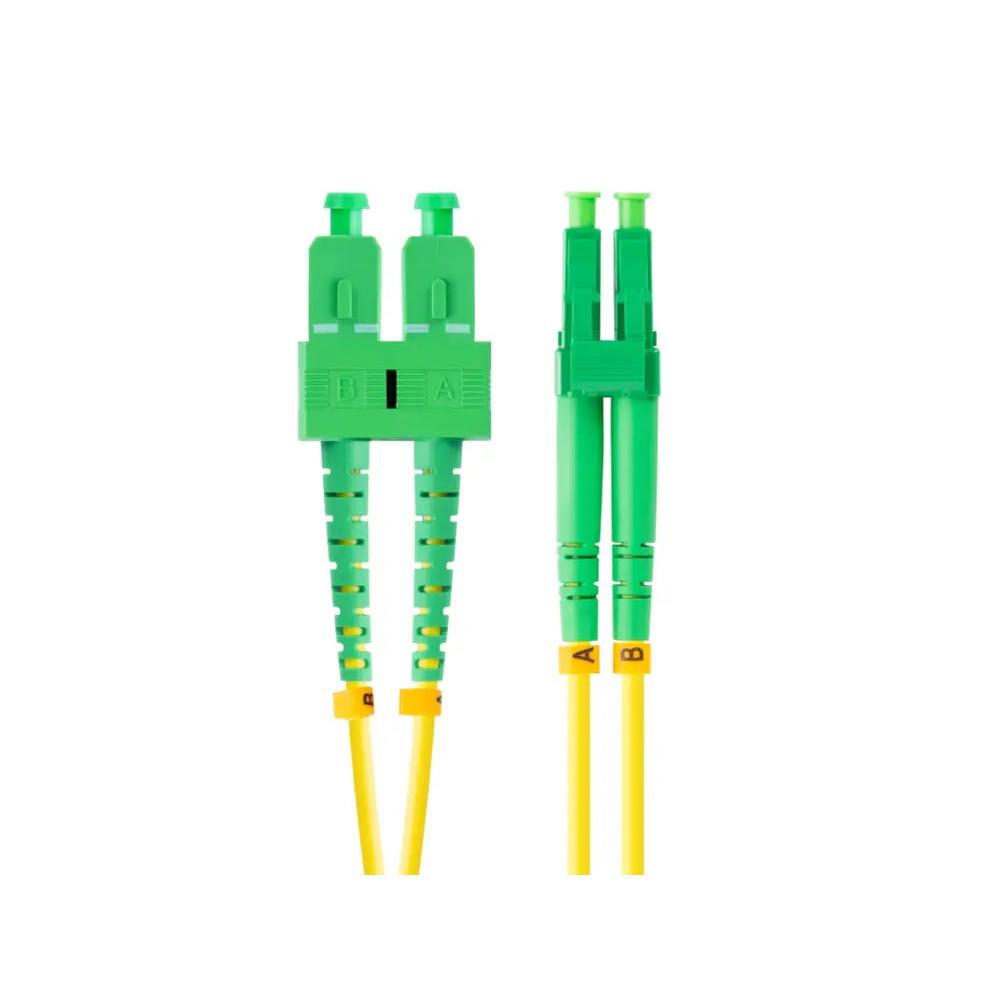 Cable de fibra óptica Lanberg SC APC a LC APC 2 m G.657.A1 duplex amarillo