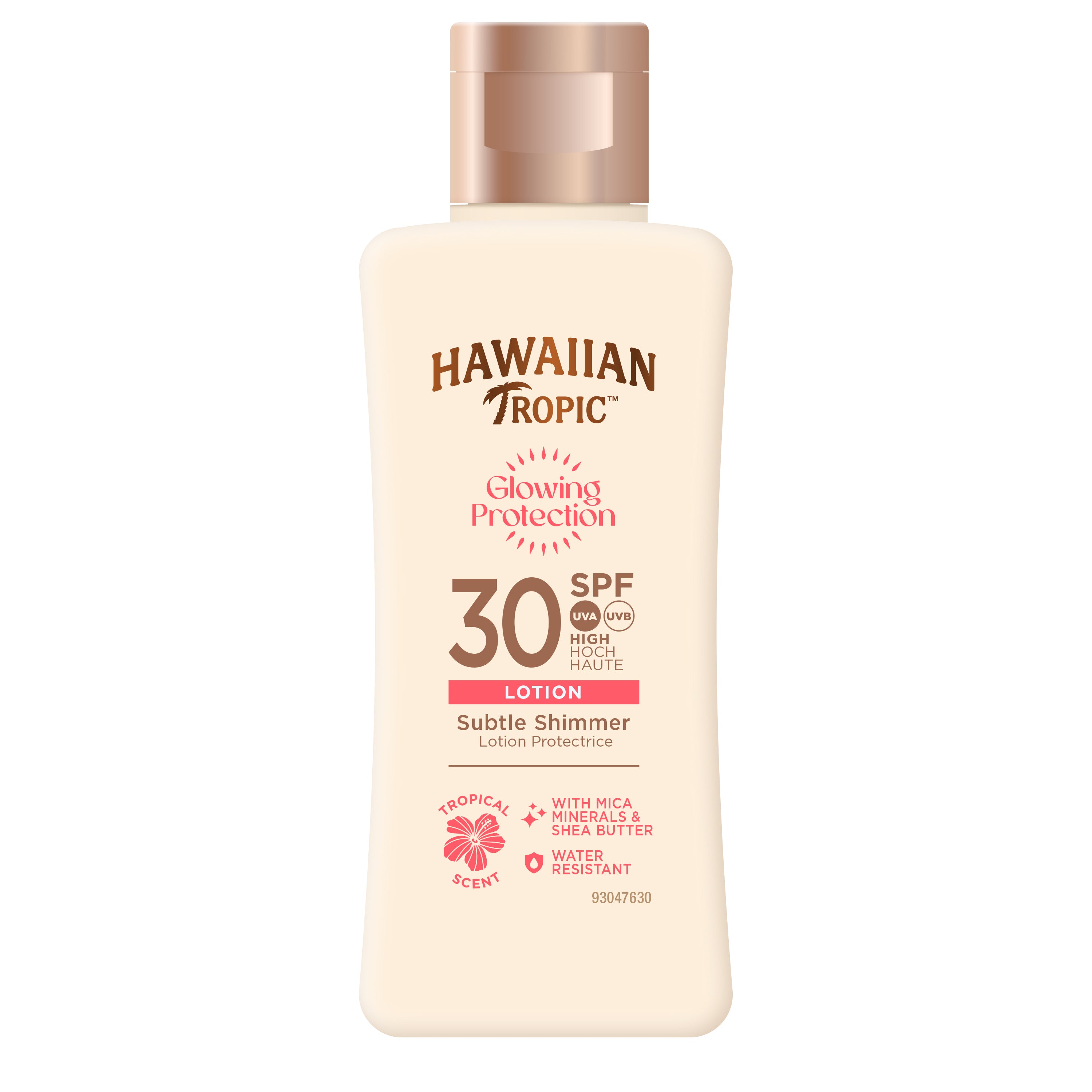 Protector Solar Corporal SPF 30 con Efecto Luminoso, Loción Solar Mini con Brillo Sutil, Protección UVA/UVB, Resistente al Agua, Formato Viaje 75?ml