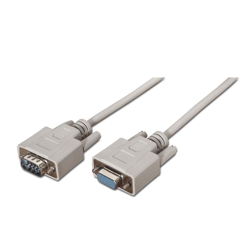 Nanocable Cable D-Sub DB9 Macho a Hembra Cruzado 1.8m Beige