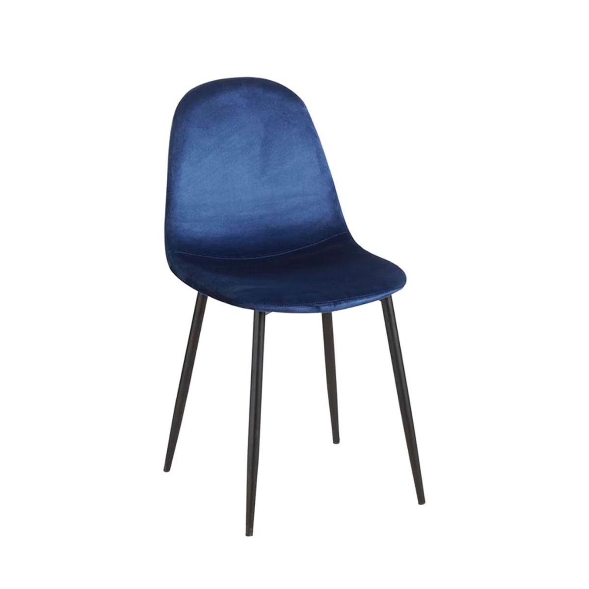 Regalos Miguel - Packs Sillas Comedor - Pack 2 Sillas Teok Black Terciopelo - Azul
