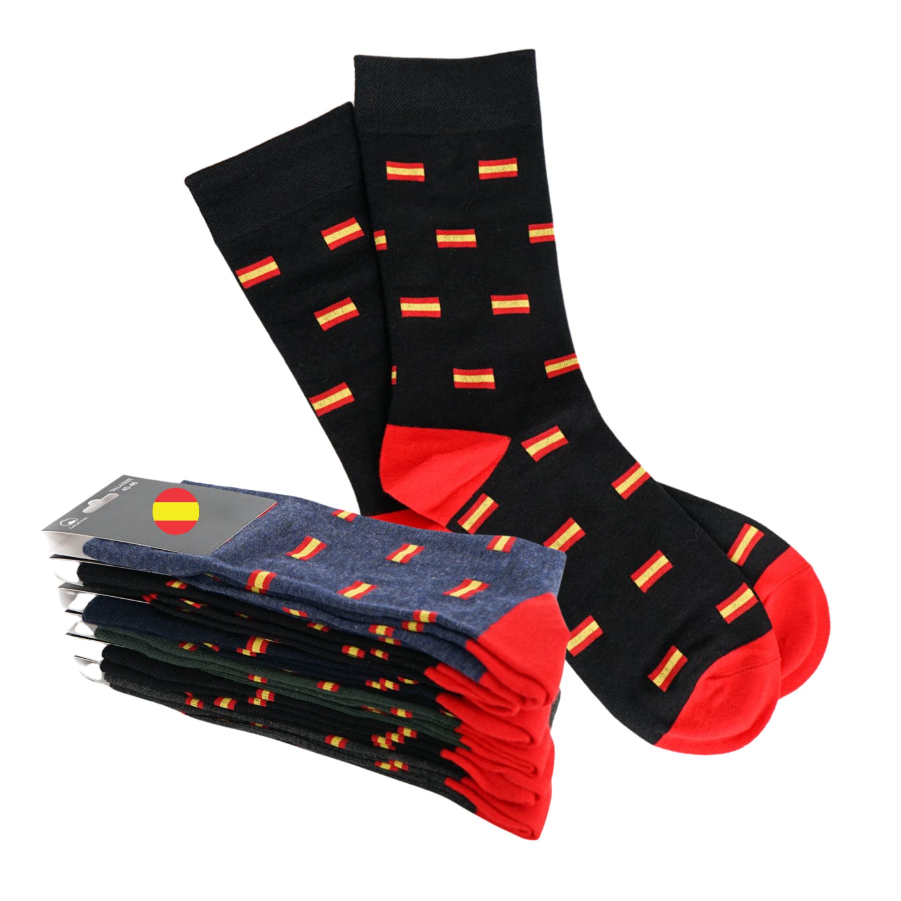 Pack 4 Calcetines Hombre España Colores surtidos. Talla Única: 40-46