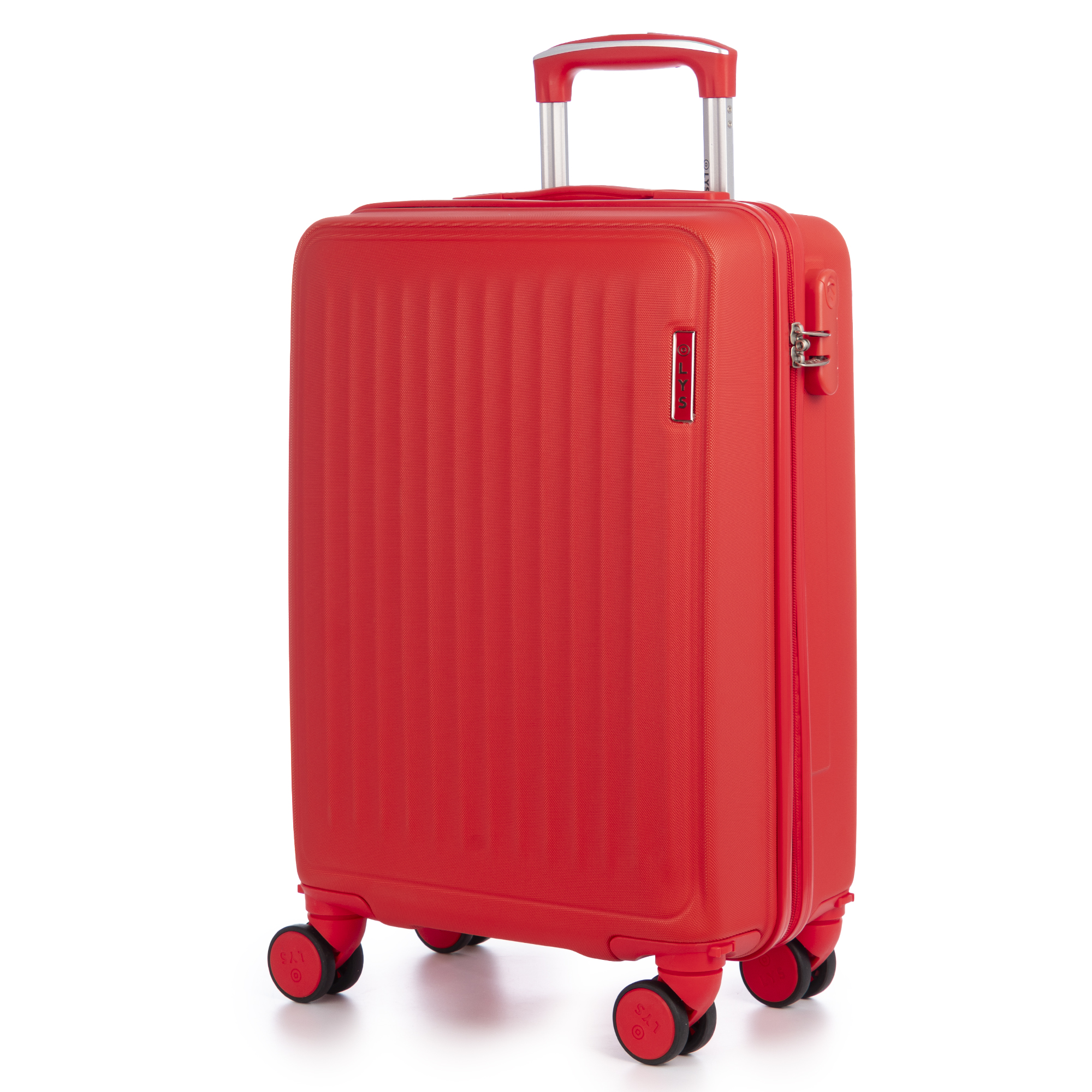 Maleta de cabina Trolley en material ligero de ABS de alta resistencia. Cerradura numérica y 4 ruedas dobles extraíbles y giratorias 360°.