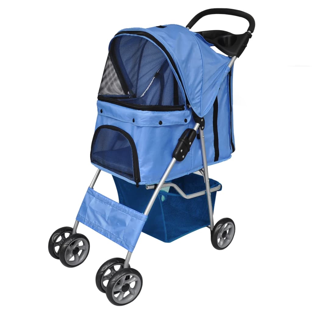 vidaXL Cochecito Plegable de Mascota Perro Gato Transportador Carrito Color Azul,  Rojo,  Gris y mas