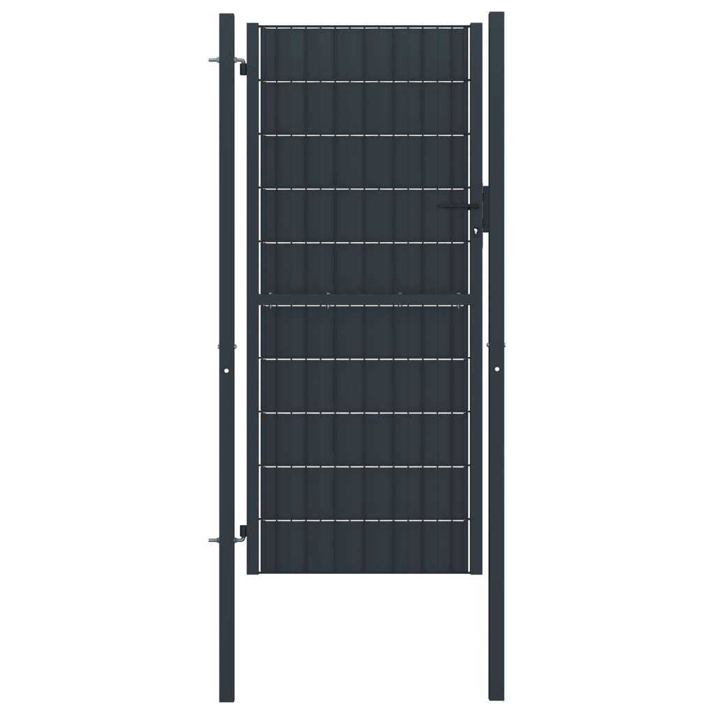vidaXL Puerta de Valla PVC Acero 100x124cm Cancel Patio aExterior Color Antracita,  Verde, y mas