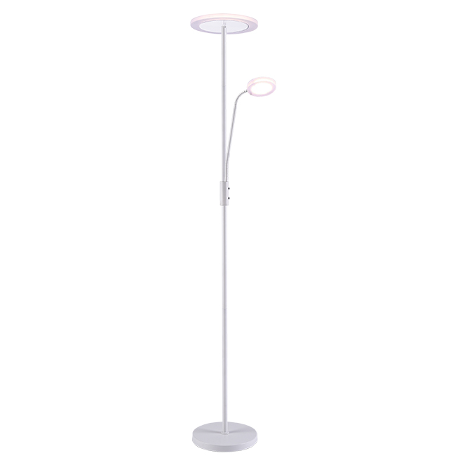 BEL AIR HOME - Lámpara de pie BAYANI para salón o estudio, con LED regulable 28W+6W (2240lm+480lm), temperatura ajustable 3000K/4000K/6500K, altura 179 cm y diámetro 25 cm