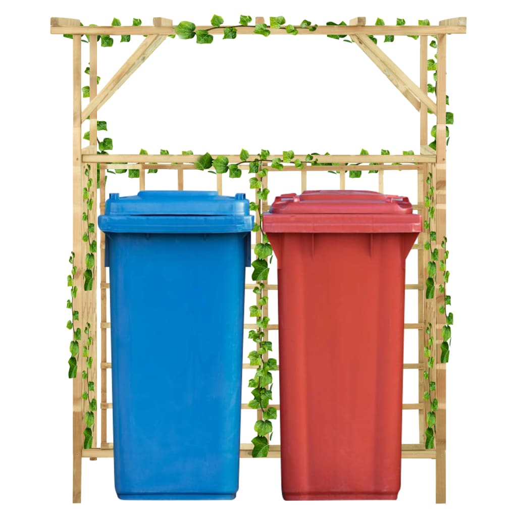 vidaXL Pérgola de jardín para cubos de basura madera pino impregnada en dimensiones 140 x 80 x 168 cm/200 x 80 x 168 cm
