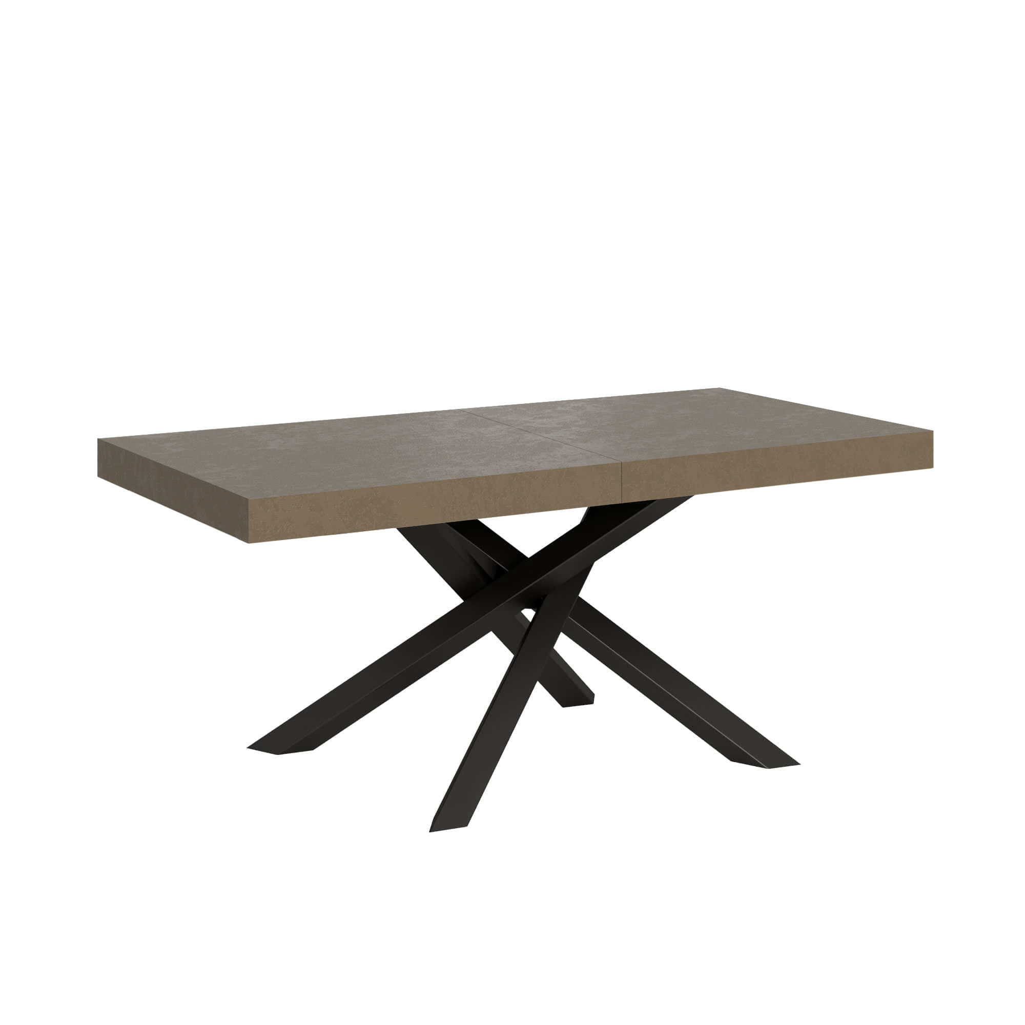 Mesa extensible Volantis gris paloma 200/460x90 cm con patas antracita - Itamoby