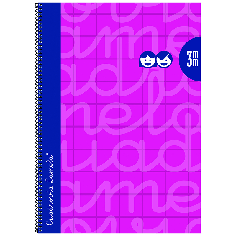 Lamela Cuaderno Espiral 4º (Cuarto) Cubierta Extradura 80H 70grs Cuadrovía 3mm Fucsia