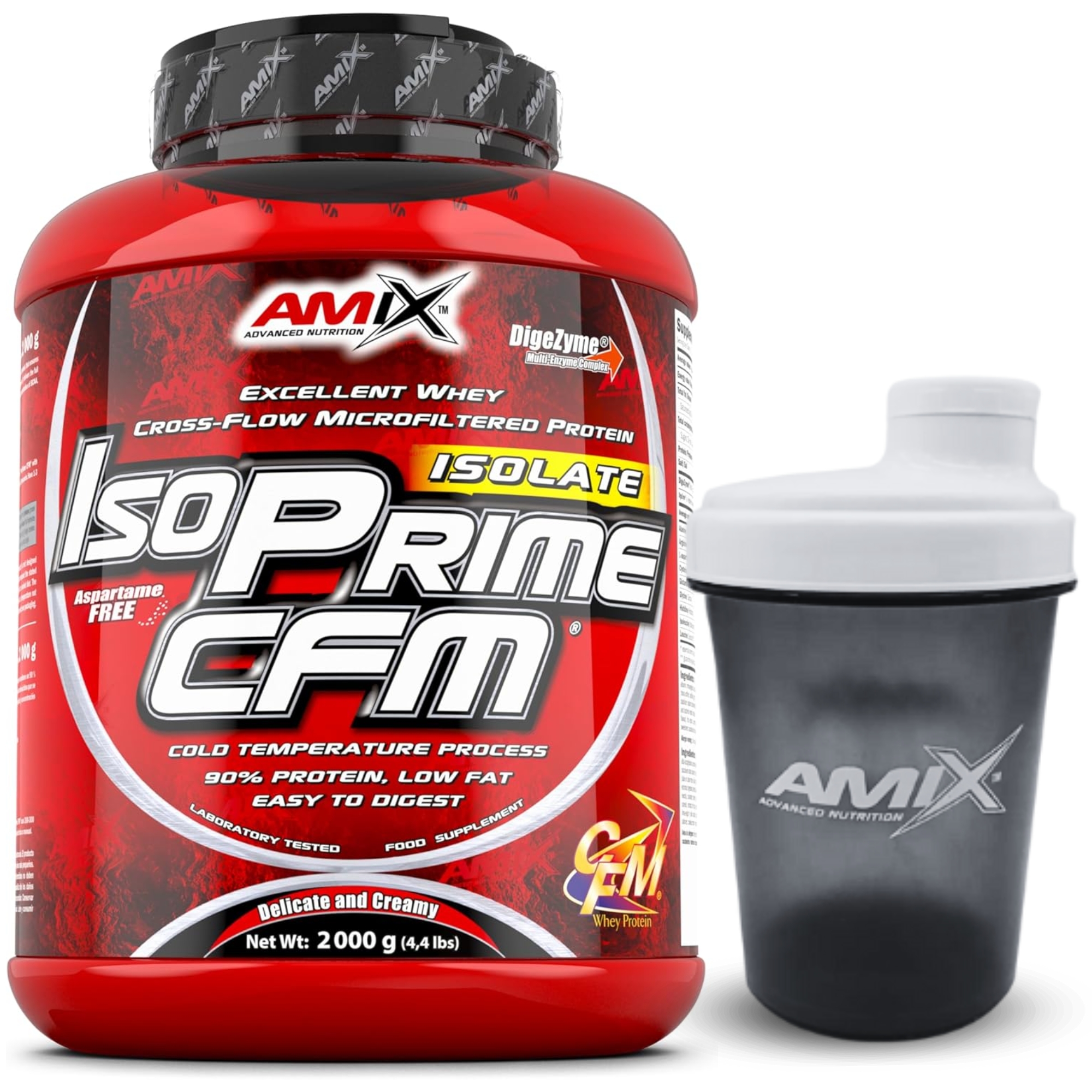 AMIX ISO PRIME CFM Isolate 2 kg – Proteína Aislada de Suero 90% Pureza con DigeZyme® y Sin Aspartamo  AMIX NUTRITION