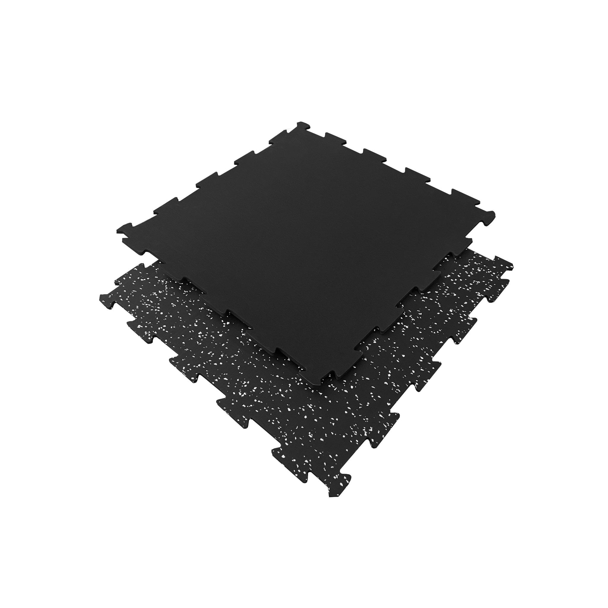 Losetas de Caucho Puzzle para Gimnasios | 48,5 x 48,5 cm | 4 mm de espesor | Fácil de montar | Suelo económico para gimnasio en casa, amortiguador de impactos y antideslizante | SUELOSPORT