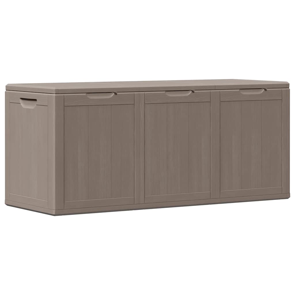 vidaXL Caja de almacenaje para jardín 270 L PP ratán en color Gris/Marrón