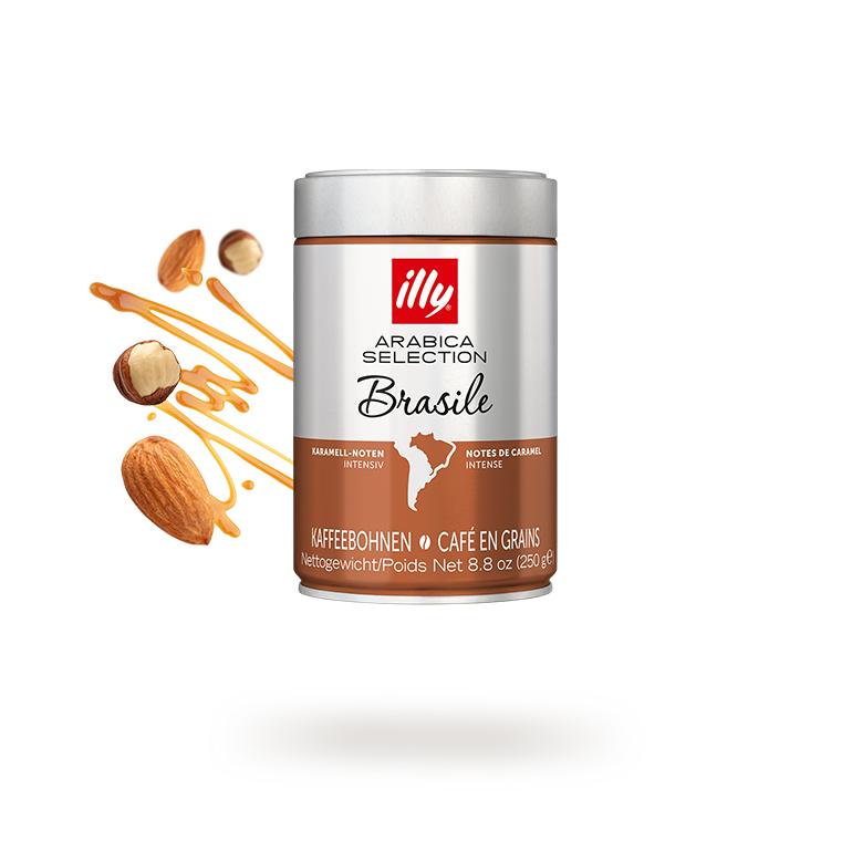 Café en grano illy Arabica Selection Brasile Cerrado Mineiro: 100% de agricultura regenerativa - Una lata de 250 g