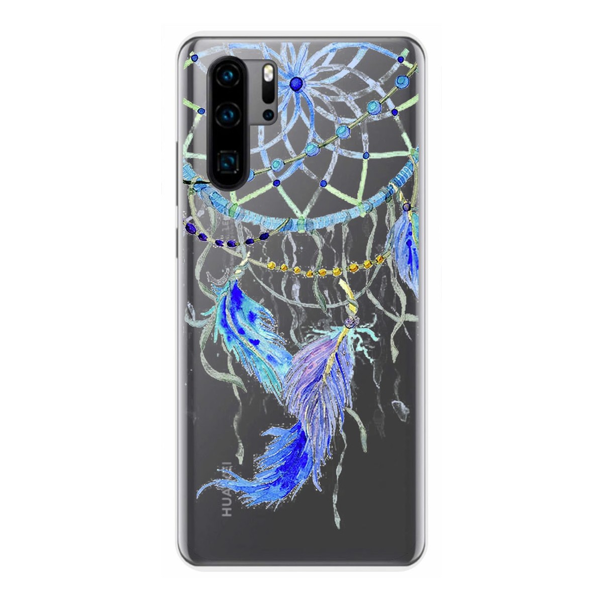 Tumundosmartphone Funda Gel Transparente para Huawei P30 Pro diseño Plumas Dibujos
