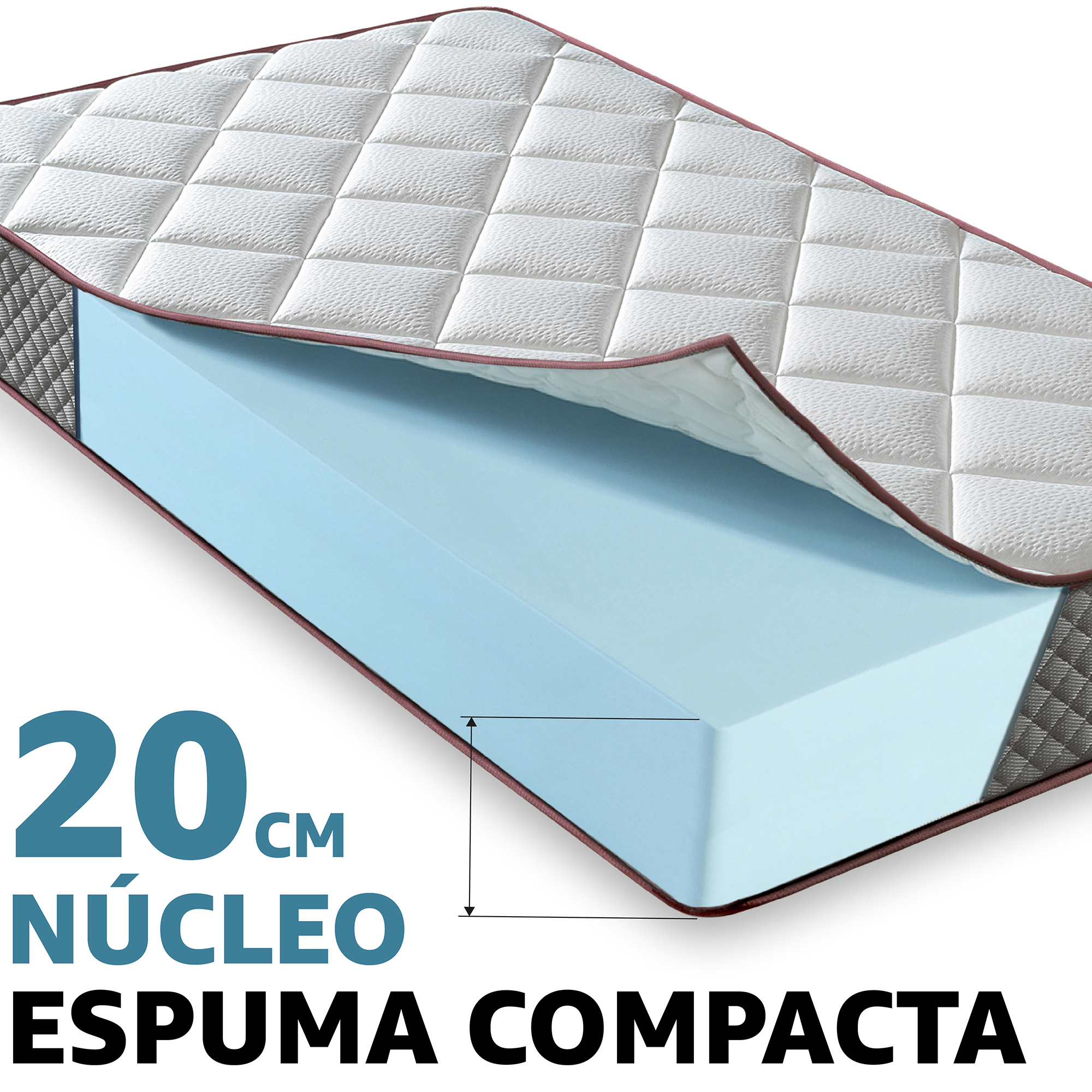 Colchon Viscoelástico LuxiaBed Elixir Alturas 14 20 26 cm Firmeza Media Adaptabilidad Higiénico y Transpirable MemoryVex