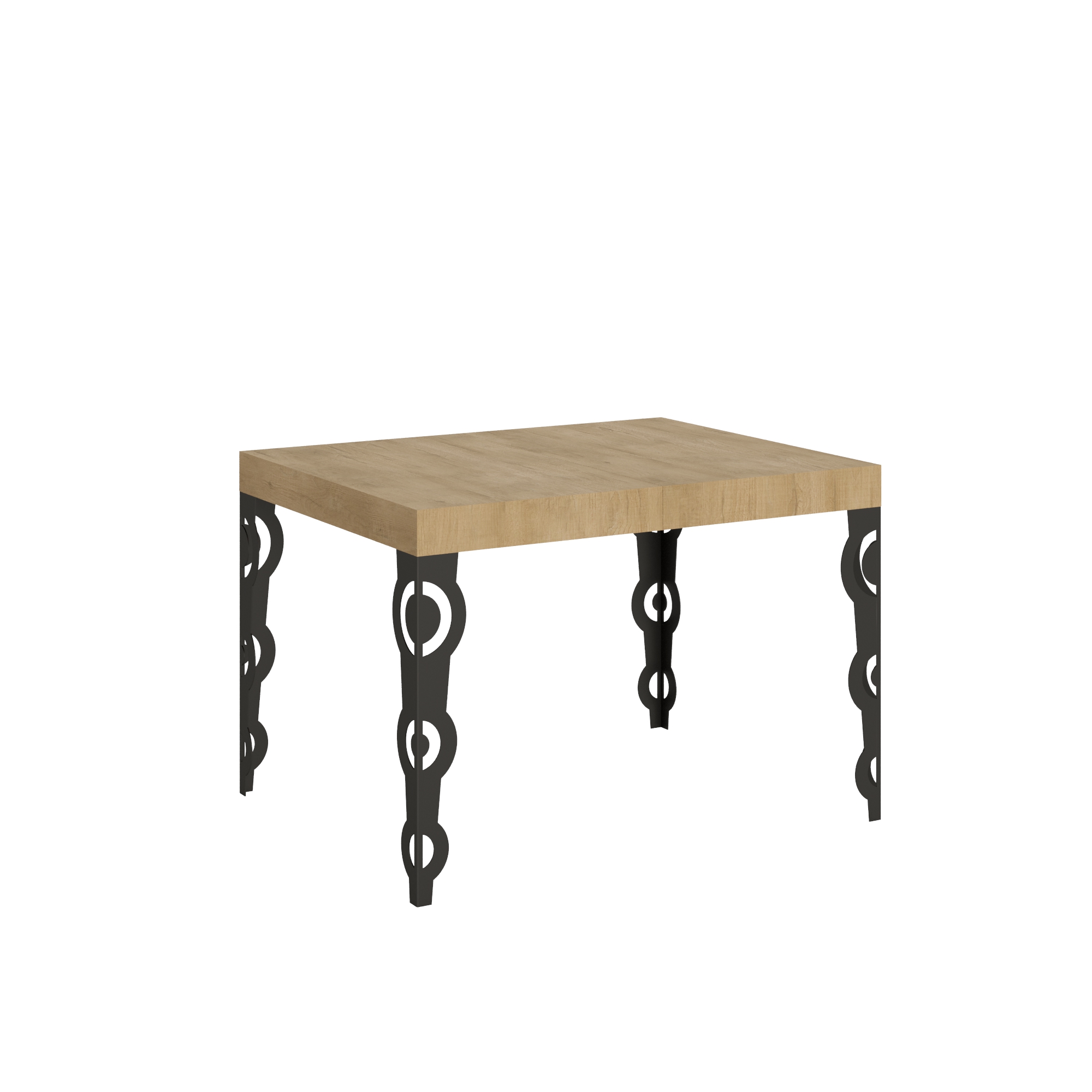Mesa extensible 80x120/204 cm Karamay Roble Nature Estructura Antracita - Itamoby