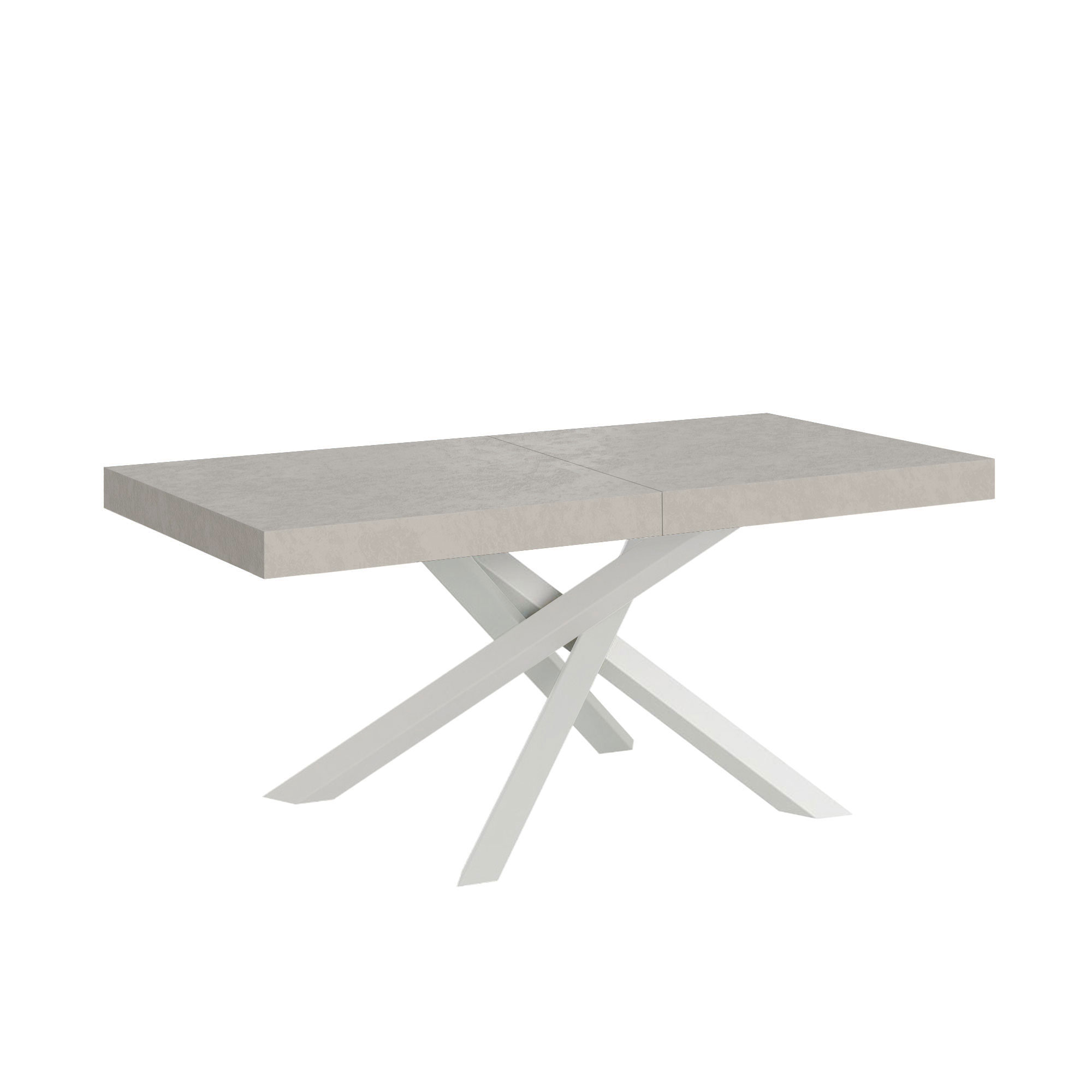 Mesa extensible Volantis cachemir 200/460x90 cm con patas blancas - Itamoby