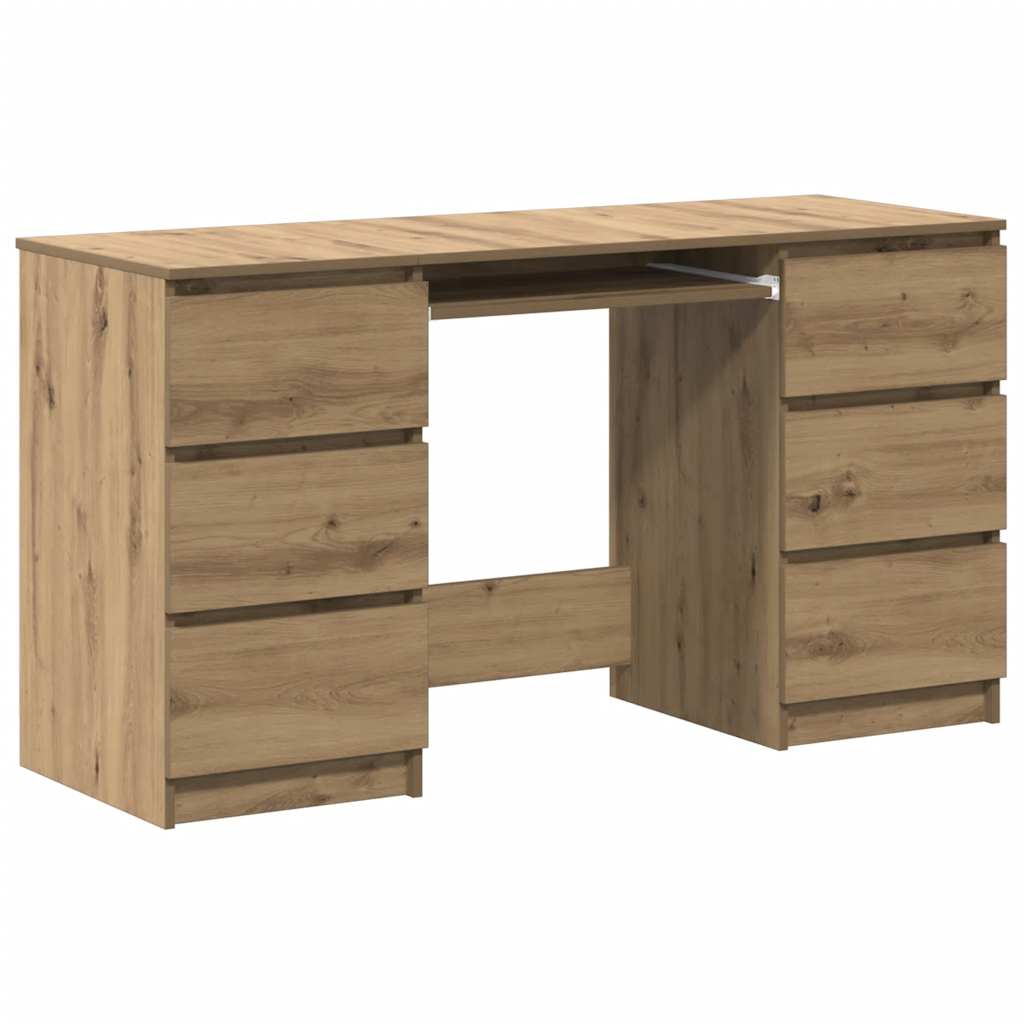 vidaXL Escritorio madera de ingeniería roble artisan 140x50x77 cm